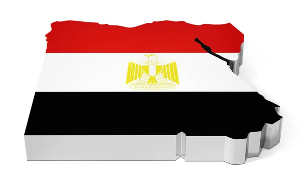 Египетская карта, покрытая текстурой флага. 3D иллюстрация — стоковое фото