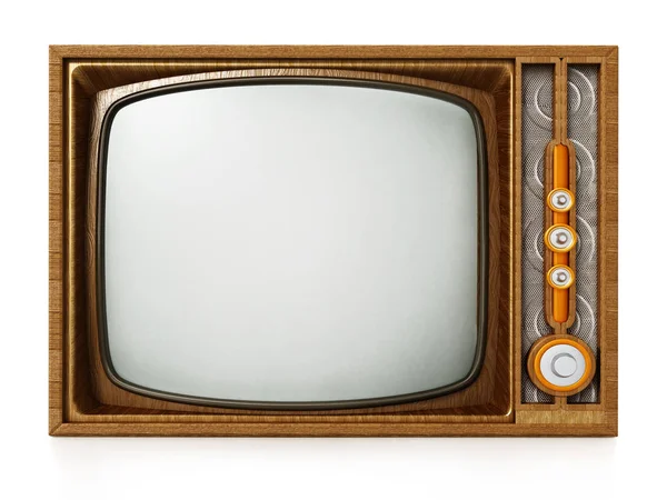 Televisión vintage aislada sobre fondo blanco. ilustración 3d — Foto de Stock