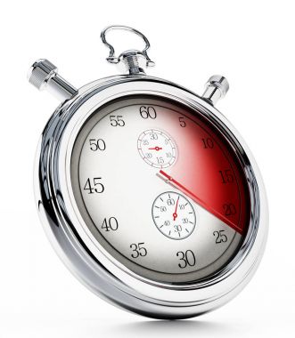 Beyaz arka plan üzerinde izole hayali analog Chronometre. 3D çizim