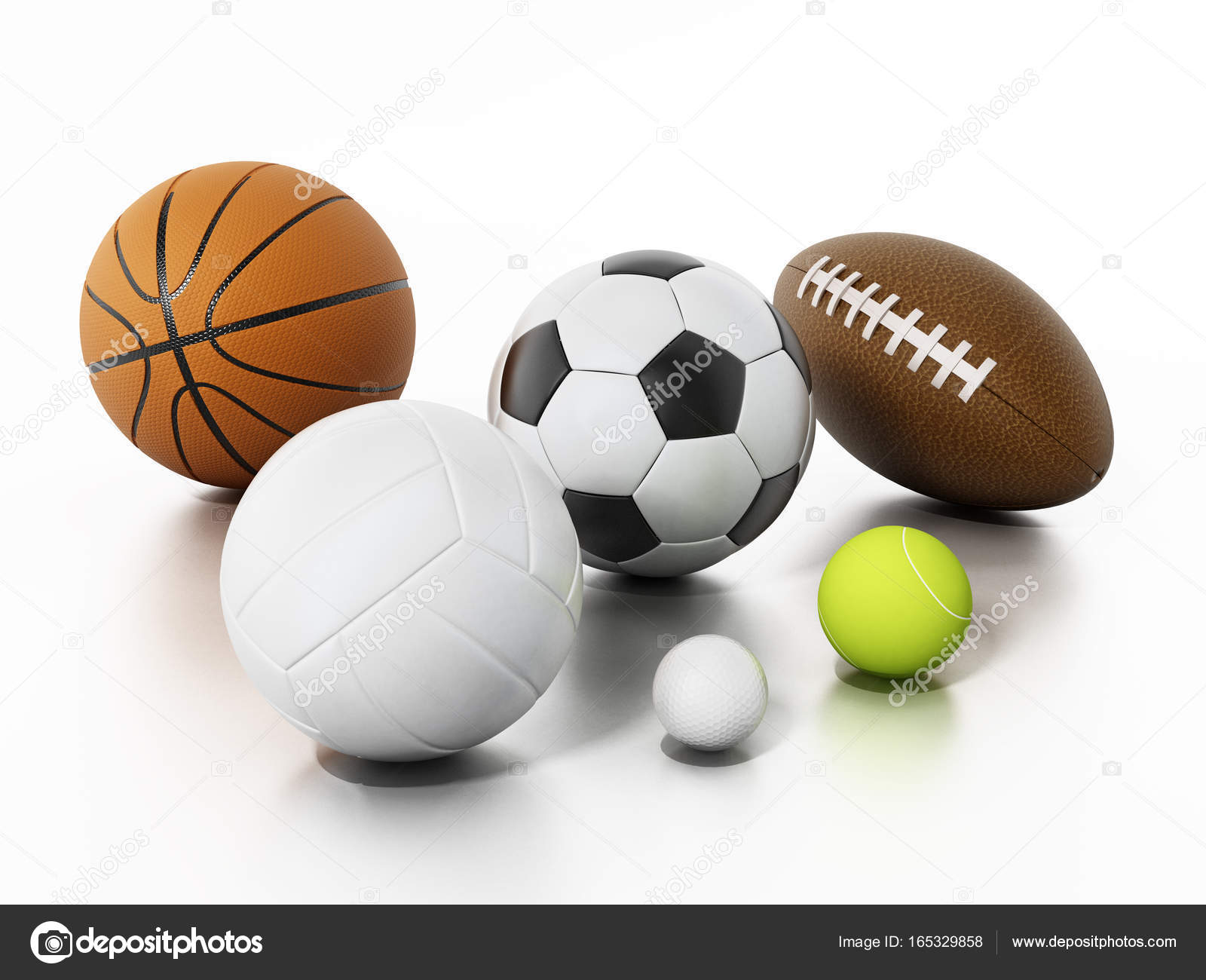Balles De Sport Isolees Sur Fond Blanc Illustration 3d Image Libre De Droit Par Destinacigdem C