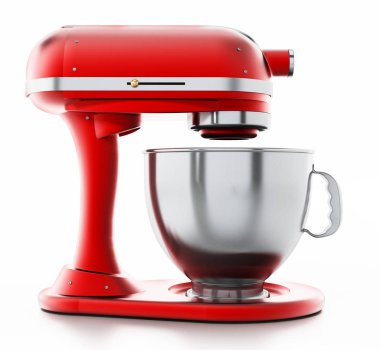 Beyaz arka plan üzerinde izole kırmızı vintage karıştırıcı. 3D çizim