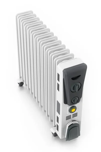 Moderno radiatore olio isolato su sfondo bianco — Foto Stock