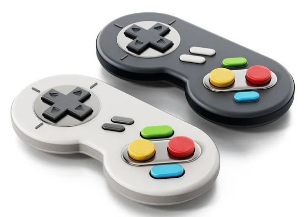 Vintage gamepad cavo isolato su sfondo bianco — Foto Stock