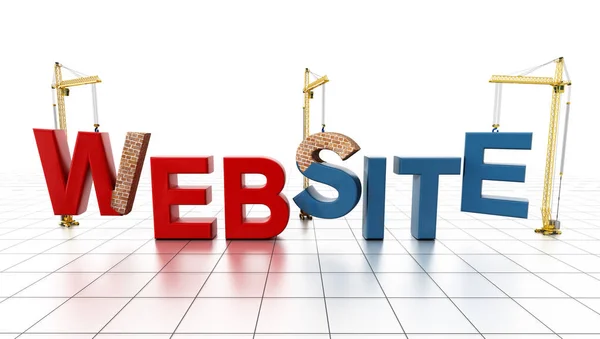 Webseite im Aufbau. 3D-Illustration — Stockfoto