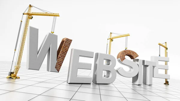 Webseite im Aufbau. 3D-Illustration — Stockfoto