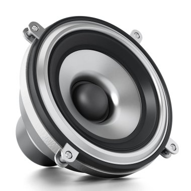 Beyaz arka plan üzerinde izole genel ses hoparlör. 3D çizim