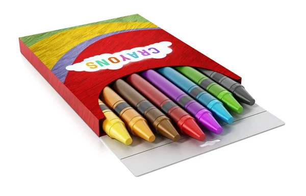 Színes ceruzák elszigetelt fehér background. 3D-s illusztráció — Stock Fotó