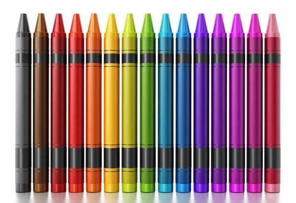 Color Crayons Isolated White Background Illustration — Stock Photo, Image