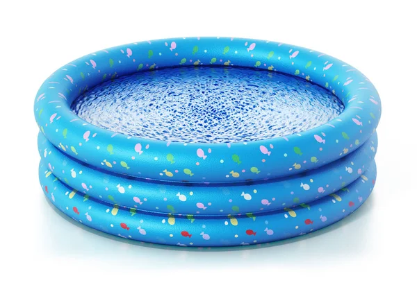 Резиновые детские бассейны полны воды. 3D иллюстрация — стоковое фото