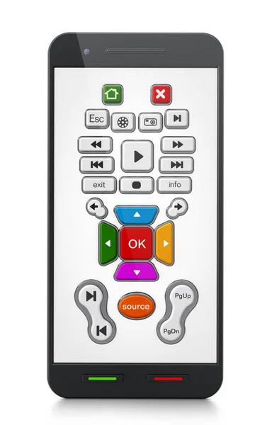 Smart remote controller application on smartphone screen — Stock Photo, Image