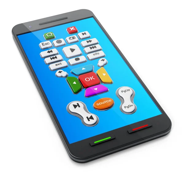 Aplicación de control remoto inteligente en la pantalla del teléfono inteligente — Foto de Stock
