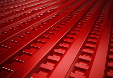 Kırmızı Gömlek Sacı yatay arka plan. 3D çizim