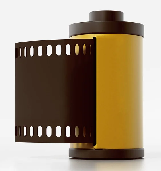 Tiras de película vintage aisladas sobre fondo blanco. Ilustración 3D — Foto de Stock