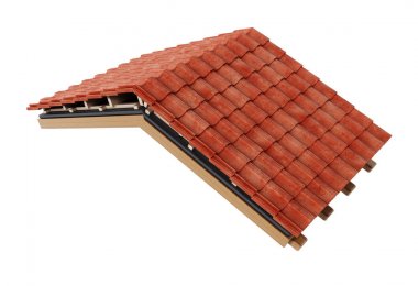 Çatı inşaat detay. 3D çizim