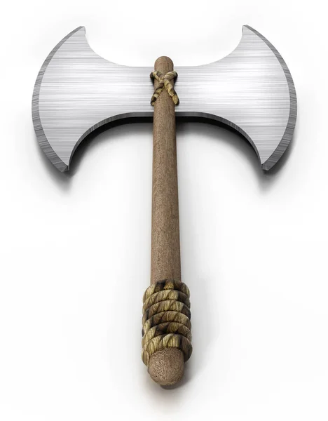 Vintage axe a elszigetelt fehér háttér. 3D-s illusztráció — Stock Fotó