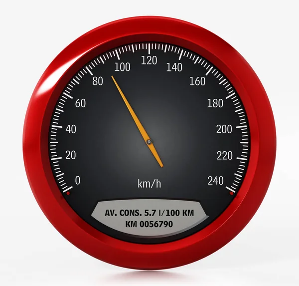 Speed gauge isolated on white background. 3D illustration — Stock Photo, Image