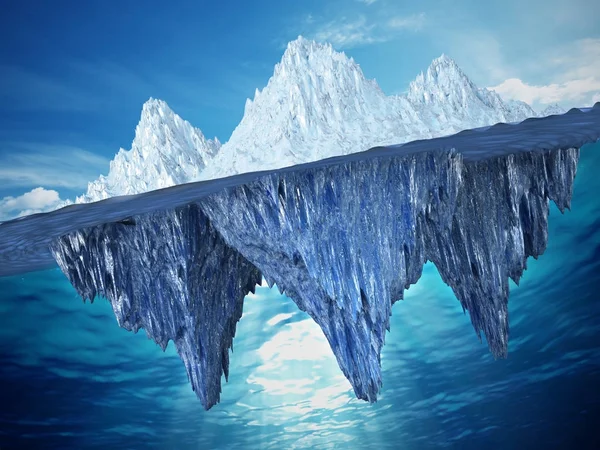 Realistische 3d illustratie van een ijsberg. 3D illustratie — Stockfoto