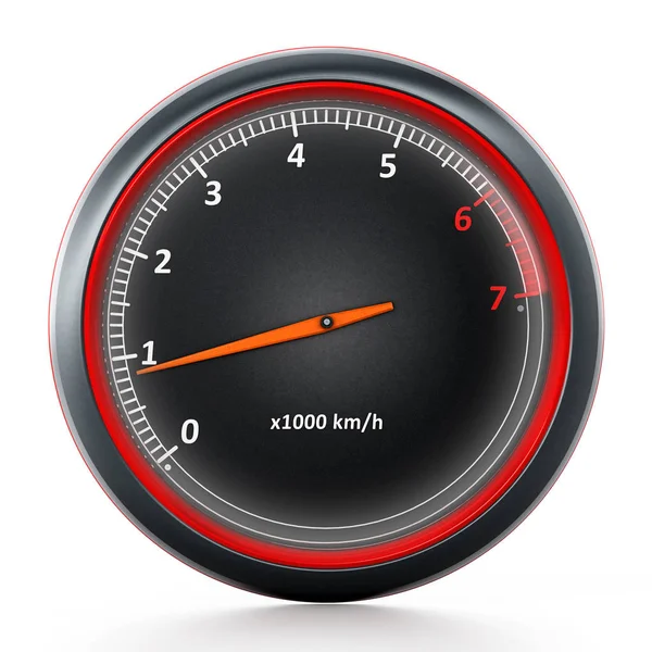 RPM meter geïsoleerd op een witte achtergrond. 3D illustratie — Stockfoto