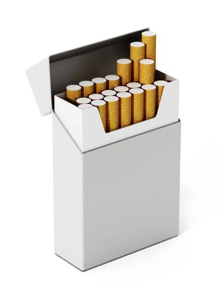 Сигарети та сигарети ізольовані на білому тлі. 3D ілюстрація — стокове фото