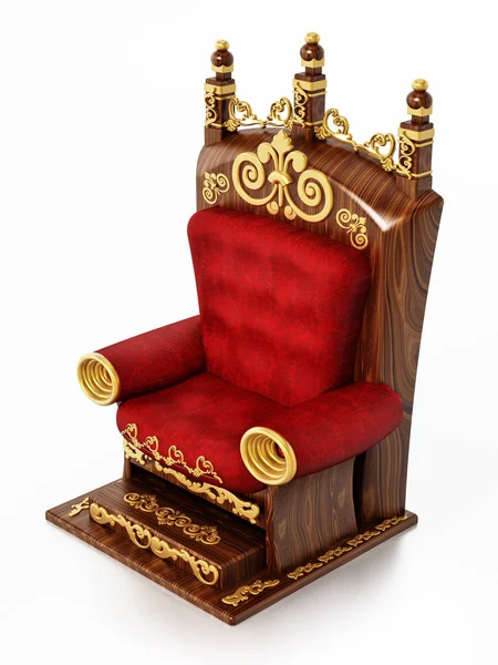 Luxurious throne isolated on white background. 3D illustration — Stock Photo, Image