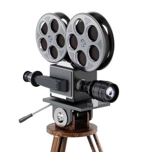Antieke Filmcamera Geïsoleerd Een Witte Achtergrond Illustratie — Stockfoto