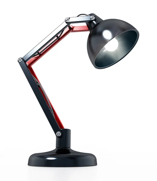 Lámpara de escritorio aislada sobre fondo blanco. Ilustración 3D —  Fotos de Stock