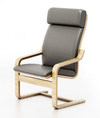 Modern Tv sandalye beyaz arka plan üzerinde izole. 3D çizim