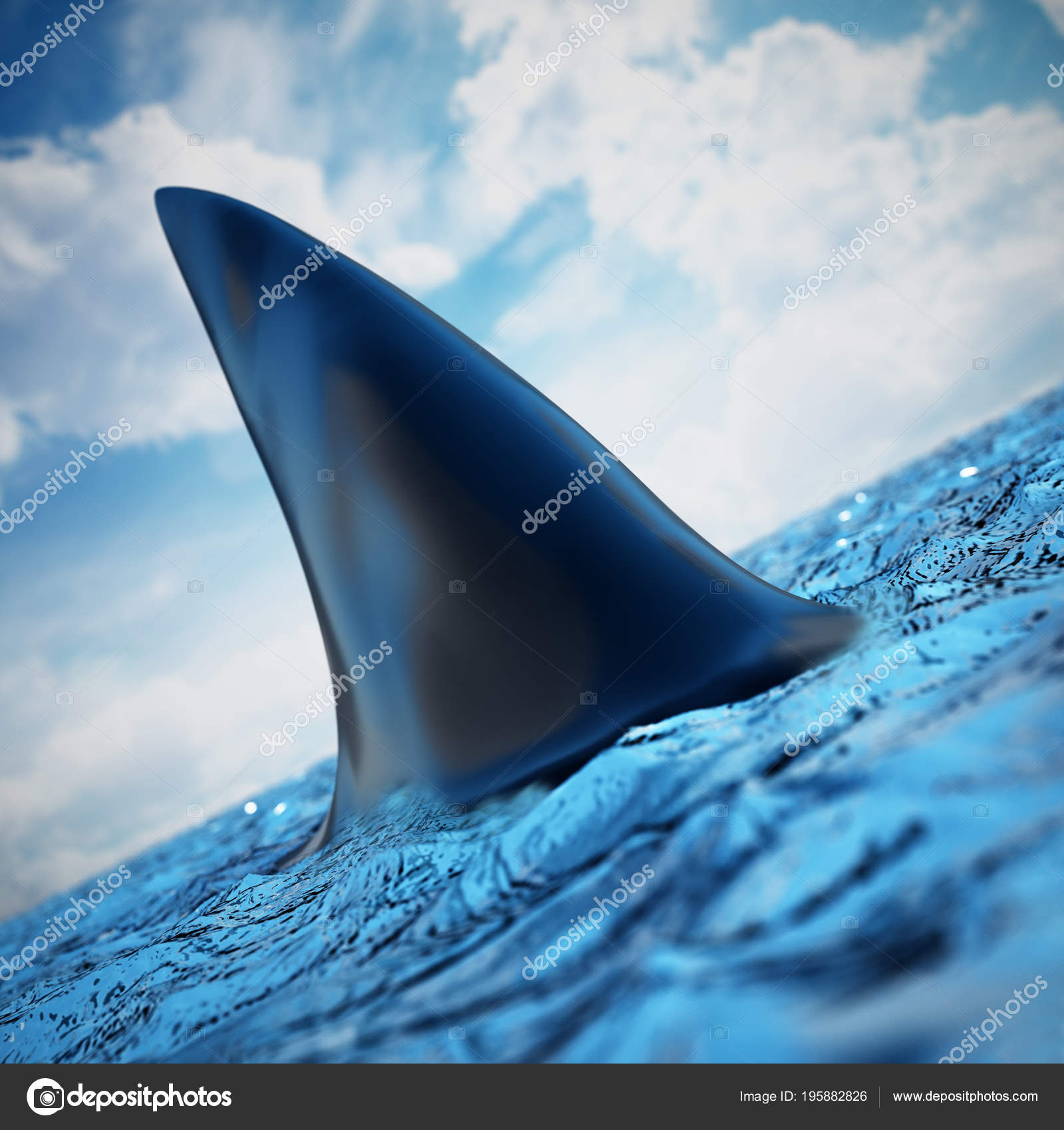 Barbatana Tubarão Água Ilustração fotos, imagens de ...