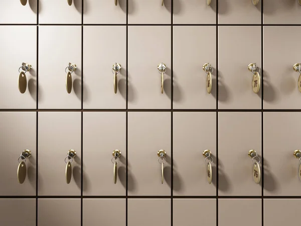 Safe deposit boxes with keys. 3D illustration