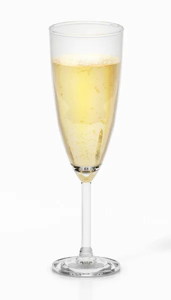 Champagne glasögon isolerad på vit bakgrund. 3D-illustration — Stockfoto