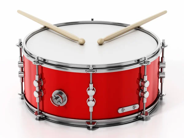Snare drum set isolated on white background. 3D illustration — 图库照片