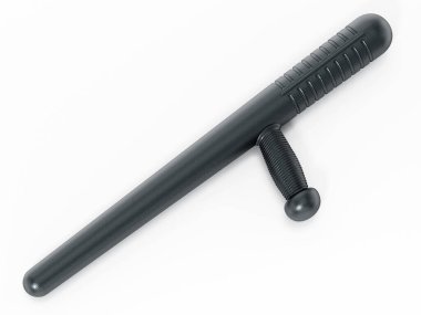 Polis copu beyaz arka planda izole edildi. 3d illüstrasyon