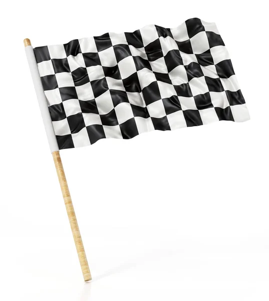 Checkered race flag isolated on white background. 3D illustration — Stock Photo, Image