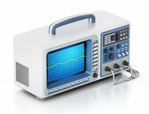 Oscilloscope isolated on white background. 3D illustration — ストック写真