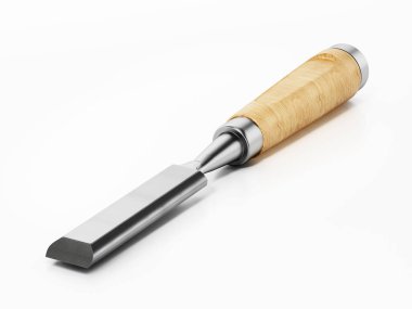 Marangozun keskisi beyaz arka planda izole edilmiş. 3d illüstrasyon