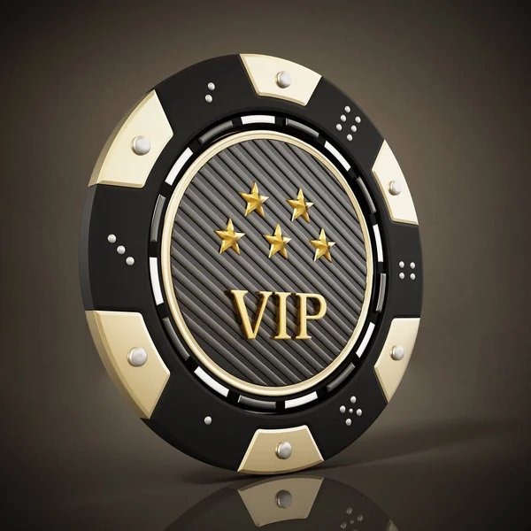 Casino Chip Reflecterende Donkere Achtergrond Illustratie — Stockfoto