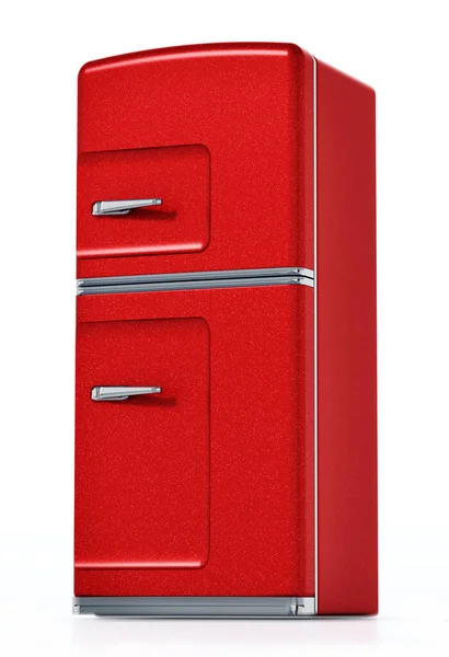 Вінтажний Холодильник Ізольований Білому Тлі Ілюстрація — стокове фото