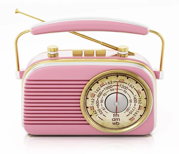 Vintage Radio Isoliert Auf Weißem Hintergrund Illustration — Stockfoto