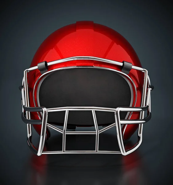 Roter Fußballhelm Isoliert Auf Schwarzem Hintergrund Illustration — Stockfoto