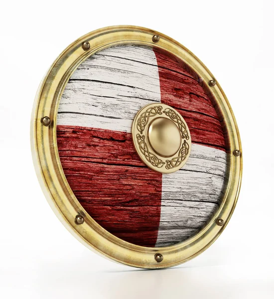 Viking Shield Isolated White Background Illustration — Stock Photo, Image