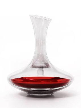 Şarap sürahisi beyaz arka planda izole edilmiş. 3B illüstrasyon.