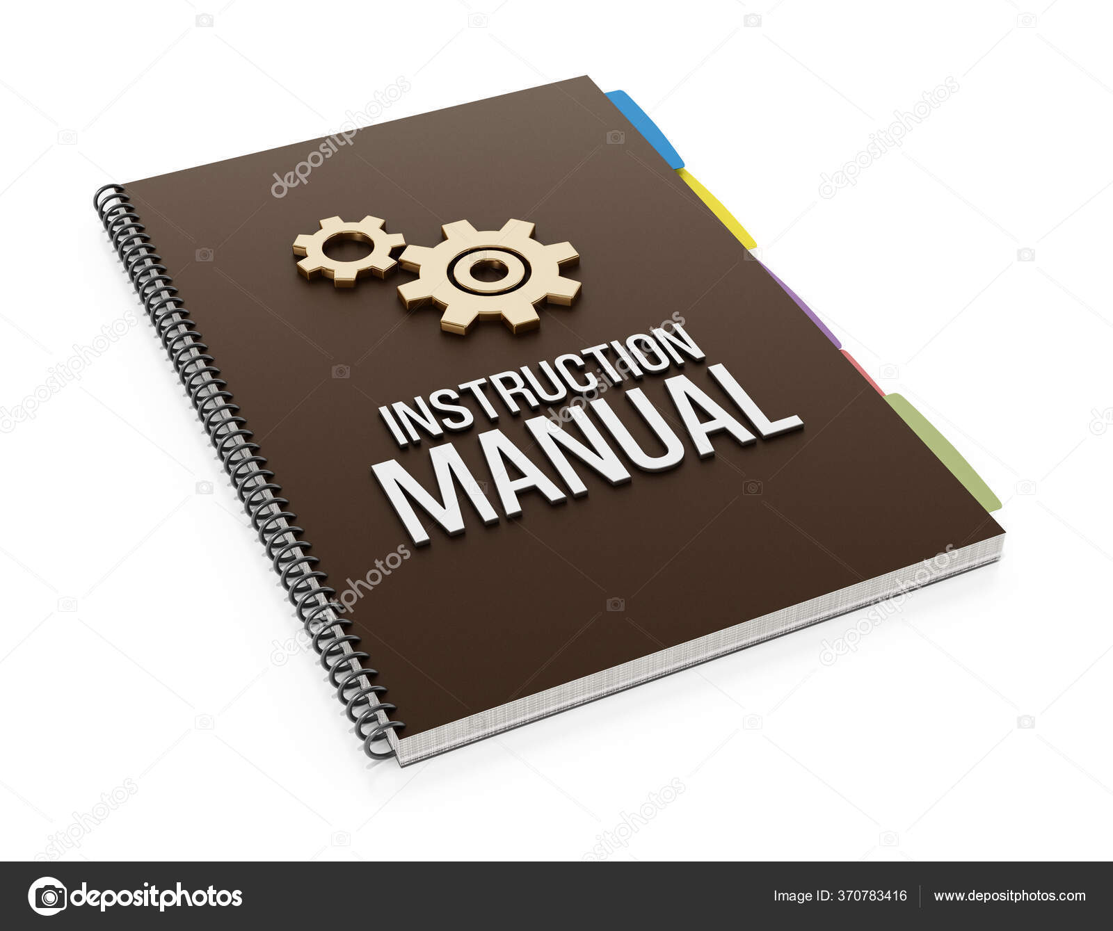 Instruction Manual Isolated White Background Illustration Stock Photo