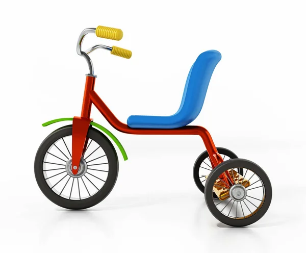 Bicicleta Infantil Triciclo Isolado Fundo Branco Ilustração — Fotografia de Stock