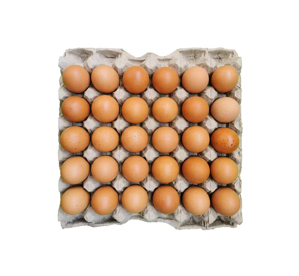 배경에 쟁반에 닭고기 자세히 달걀이 보인다 — 스톡 사진