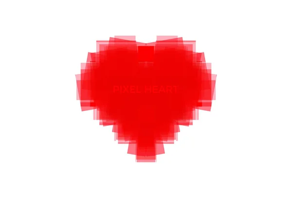 Helles Rotes Herz Isoliert Auf Weißem Hintergrund Schöne Nahtlose Vektorpixel — Stockfoto