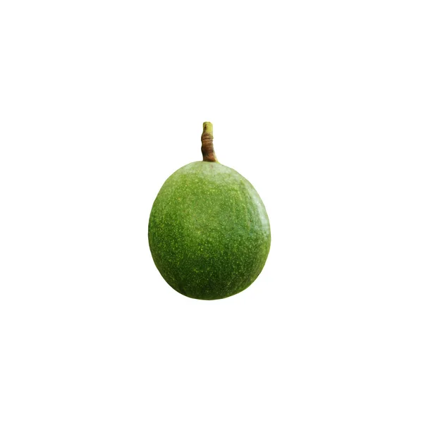 Один Зеленый Свежий Авокадо Фрукты Изолированы Белом Фоне Тени — стоковое фото