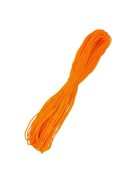 Nouvelle Corde Utilitaire Nylon Orange Isolée Sur Fond Blanc Sans — Photo