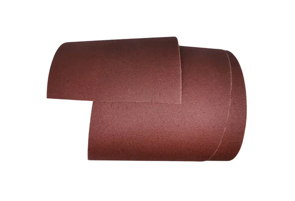 Closeup pile sandpapers isolated on white background without shadow. A new red sandpaper — Stock Image Closeup Pile Sandpapers Isolated White Background Shadow New Red Sandpaper Royalty Free Stock Photos