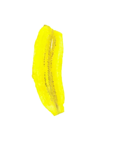 Puce Banane Unique Sur Fond Blanc Tranches Bananes Frites Savoureuses — Photo