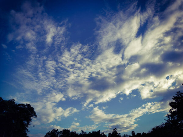 Blue sky in autumn-Beautiful clouds panorama